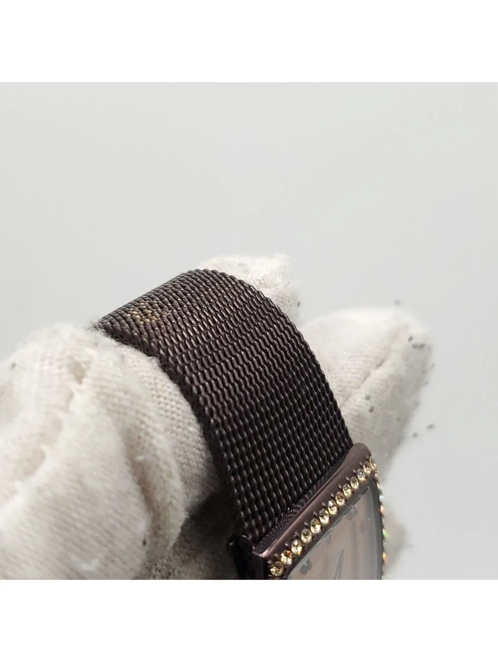Skagen 7 Jewels  Watch Women 21mm Square Brown Dial New Battery  Working